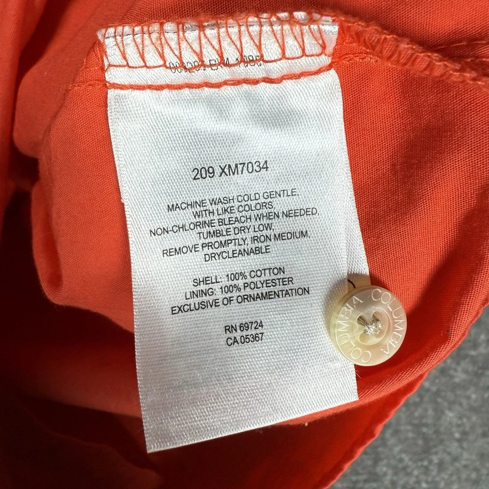 Columbia Shirt Men's Medium Orange Auburn Tigers Fishing Vented Outdoors‎